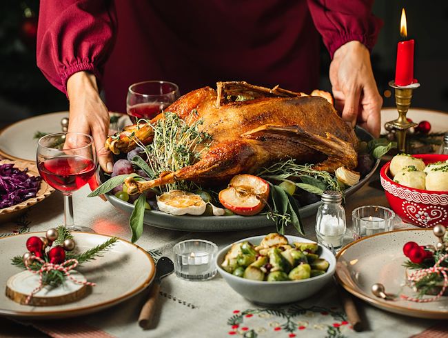 goose and table